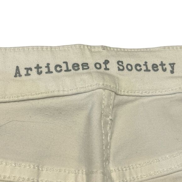 Articles of Society Sarah Skinny Jeans Whitehall Distressed White Size 29 - Picture 4 of 13